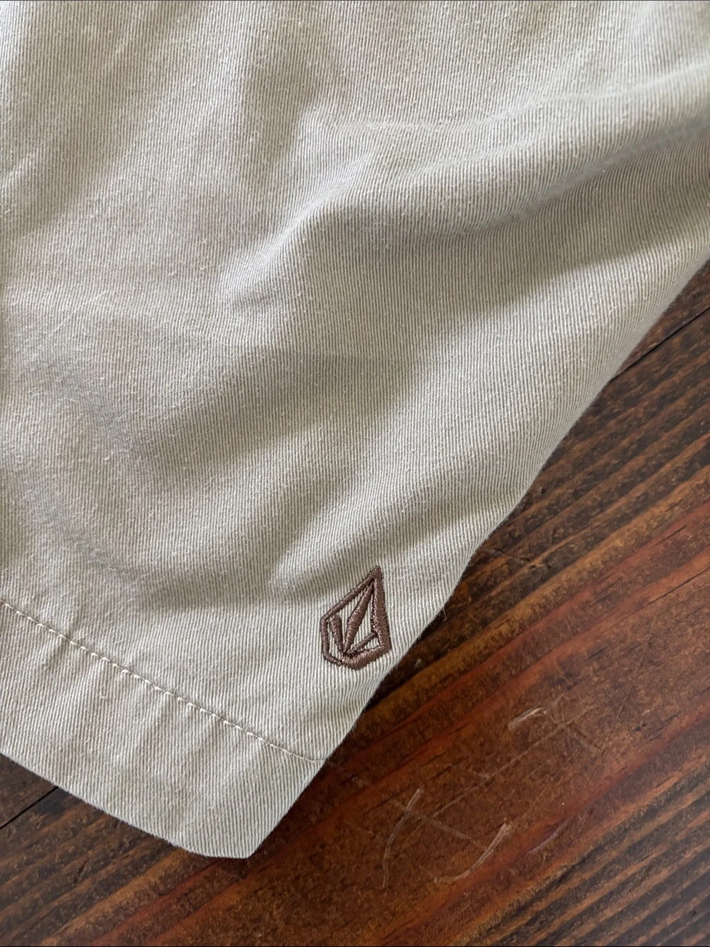 Volcom Men's Light Khaki Flat-Front Shorts
